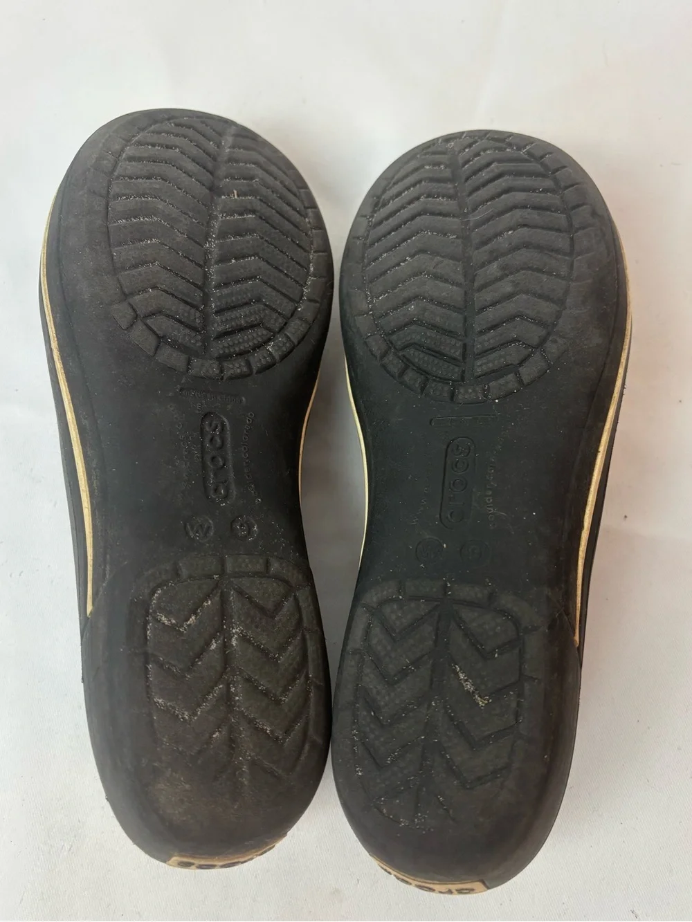 Crocs Crocband Black Mary Jane Flats Slip On Shoes Women 9 Fabric Lined Comfort